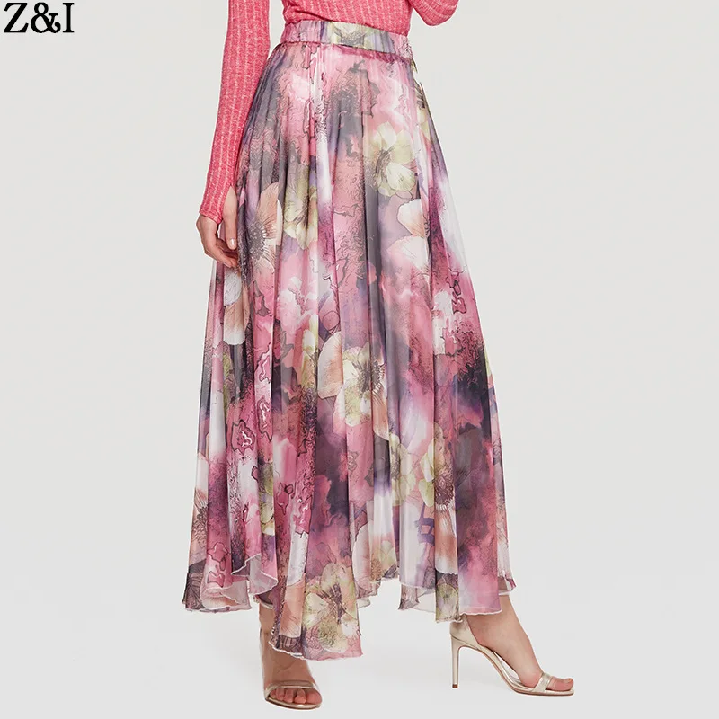 2018 summer women's large size bohemian dress floral wrapped chest silk skirt | Женская одежда