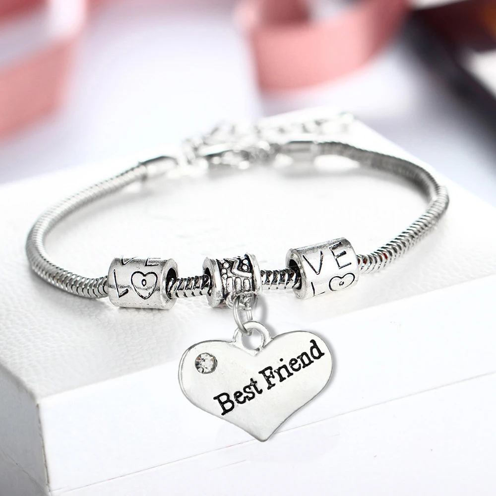 Браслеты Best Friend BFF с кристаллами в форме сердца модный браслет дружбы для женщин и