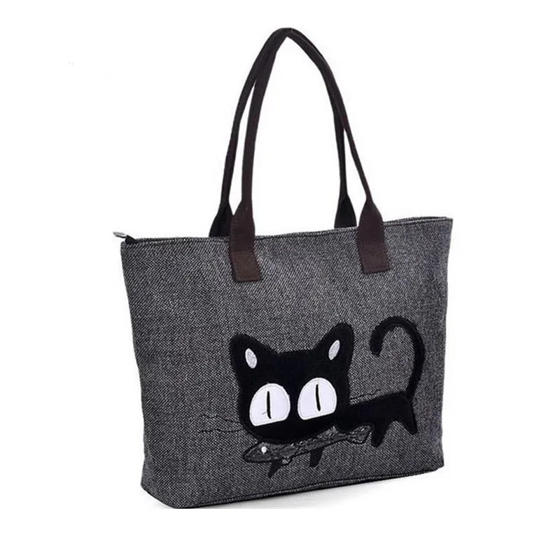 FZMBAI популярная мультяшная сумочка Котенок холщовая Повседневная сумка через