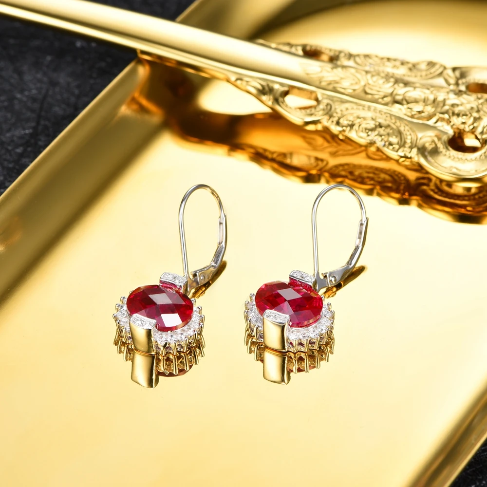 Женские серьги капельки L & zuan из серебра 925 пробы с красным камнем 5 82ct|drop earrings|earrings