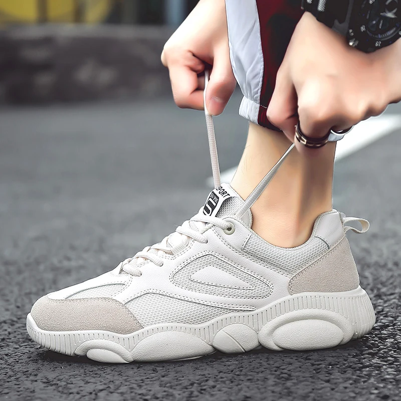 OSCO Spring summer casual shoes for men sneaker trendy comfortable mesh fashion lace-up Adult male zapatos hombre | Обувь