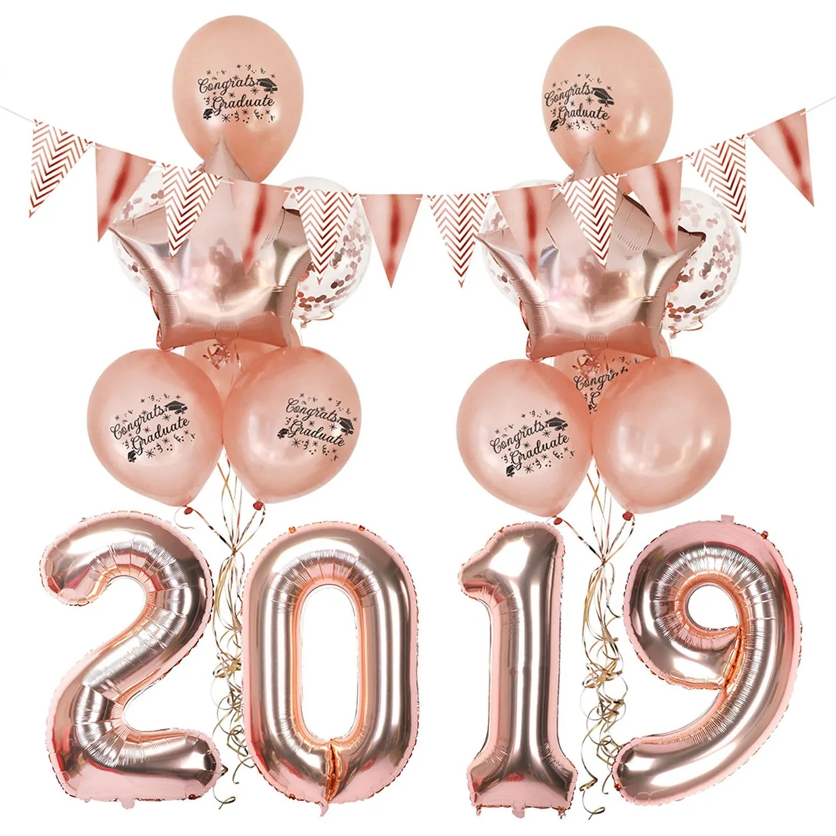 2019 Congrats выпускные украшения конфетти латексные Звездные воздушные шары баннер
