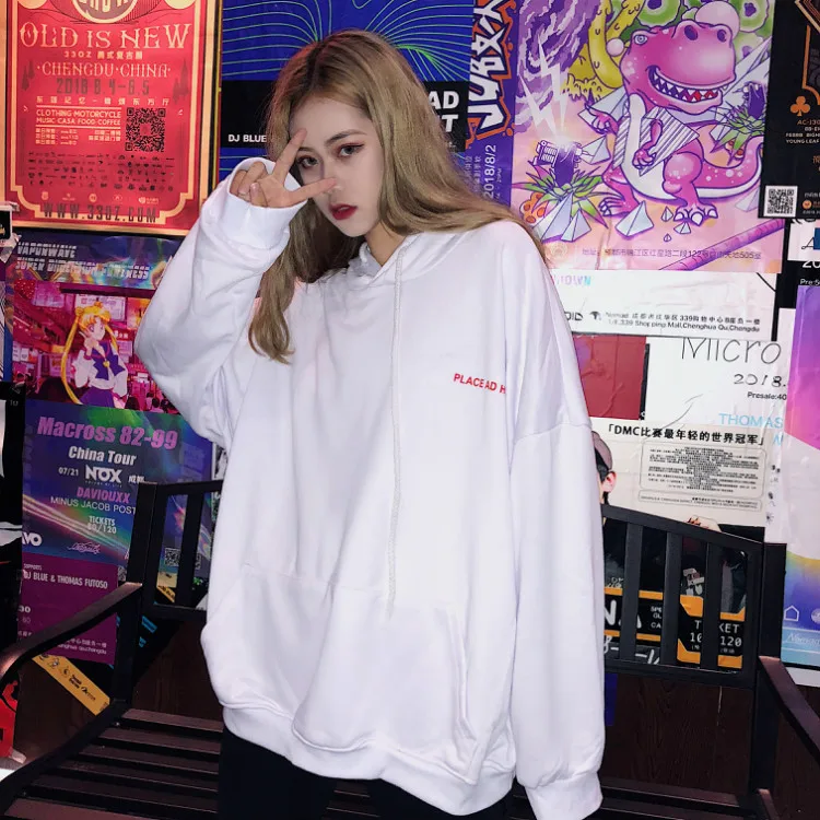 Толстовки женские Harajuku Хип Хоп Уличная мода Свободные повседневные женские s одежда корейский стиль с капюшоном Высокое качество универсальные осенние