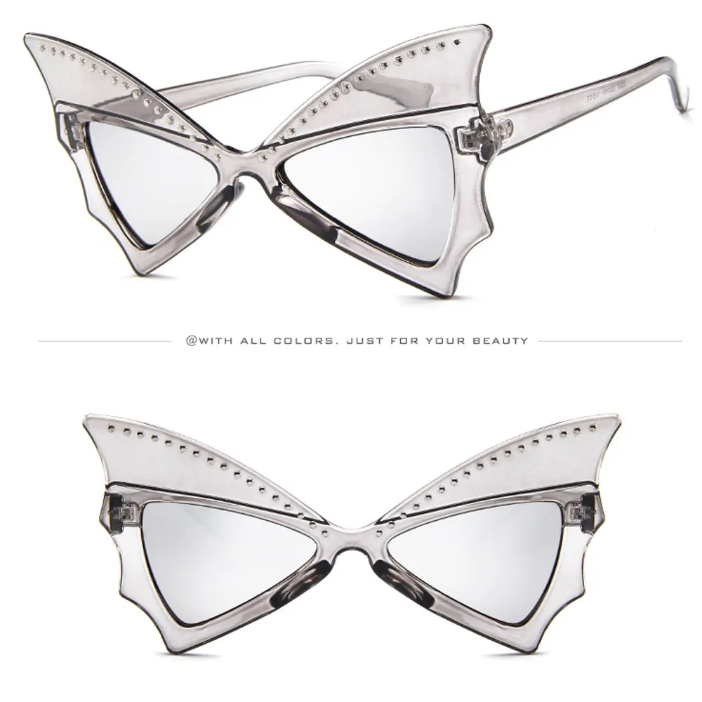 Sunglassess, для женщин, унисекс, Ретро стиль, в форме летучей мыши, очки с заклепками, Ретро стиль, очки для девушек, очки для защиты, солнцезащитные очки для женщин