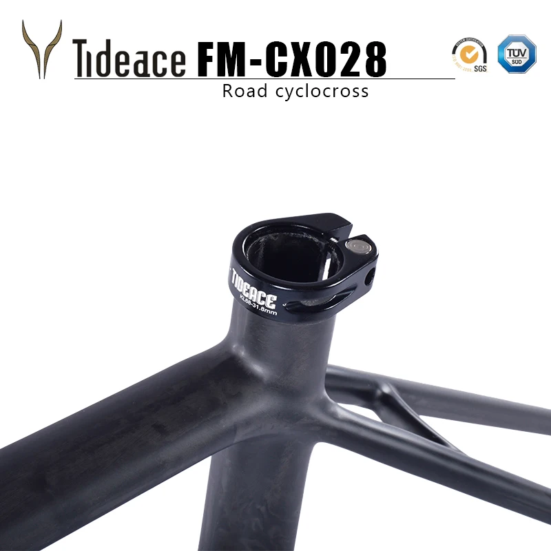 Tideace конический дисковый тормоз Di2 китайский CX карбоновая велосипедная Рама с вилкой через ось велосипедная Рама Макс 40C шина