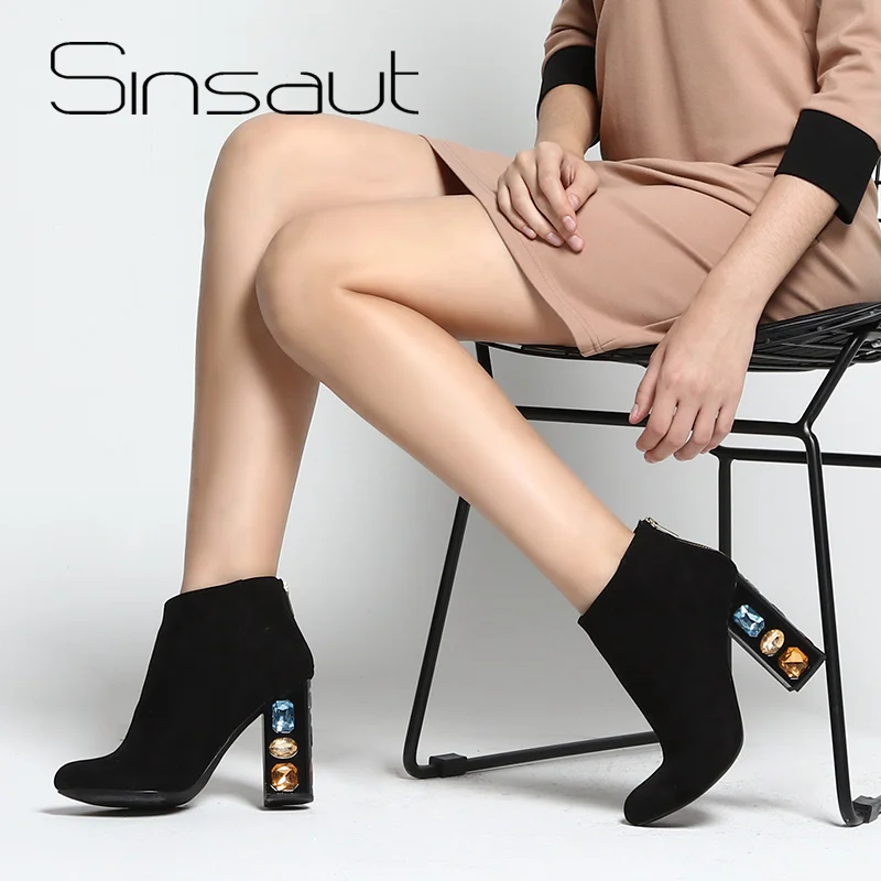 Sinsaut/2017 Женская Весенняя обувь Осенняя Зимние ботинки Женские классические
