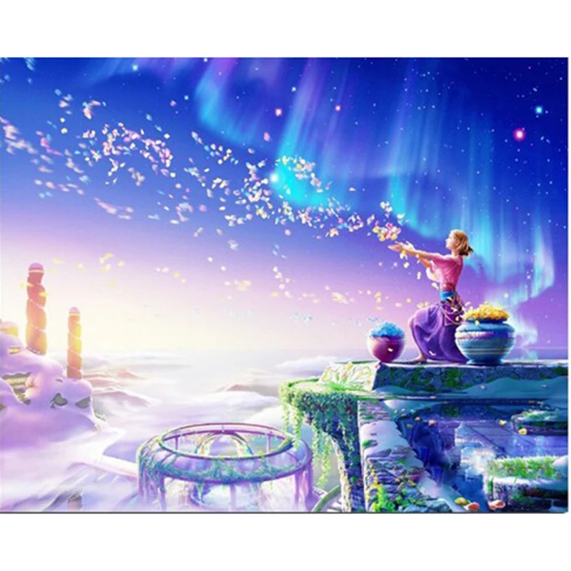 Алмазная 5D картина сделай сам квадратной формы с рассыпчатыми цветами вышивка