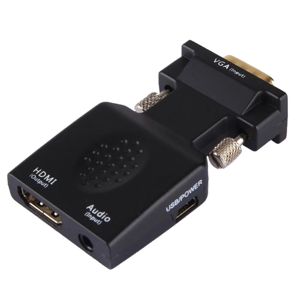 EDAL 1080P преобразователь из VGA в HDMI адаптер аудио порт Удлинительный кабель мини USB