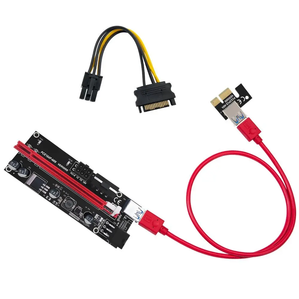 - VER 009S  1X  16X,  PCI Express, USB 3, 0,    BTC, 12