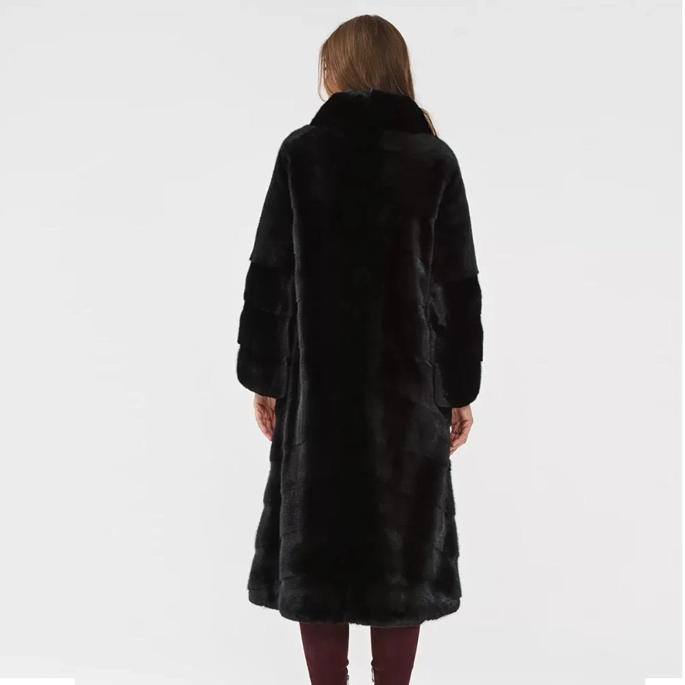 

TOPFUR Winter Customized Coats Real Fur Coat Women Natural Mink Fur Coat With Hood Outwear Full Sleeves Mandarin Collar Medium