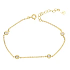 Браслет из стерлингового серебра 100% пробы с изящной цепочкой-перекрестком с фианитами, браслет из стерлингового серебра пробы для девушек