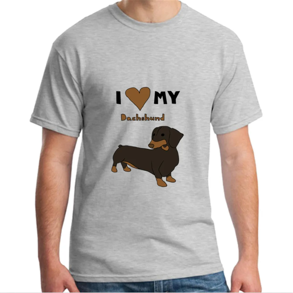 Футболка для гиков Camisetas Masculina футболки с надписью I Love My такса Для мужчин рисунком