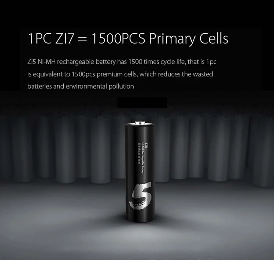4 шт Xiaomi 1,2 V ZMI ZI7 ZI5 AAA 1800mah AA 700mAh перезаряжаемые батареи Ni-MH батареи для дистанционного contronl умный дом