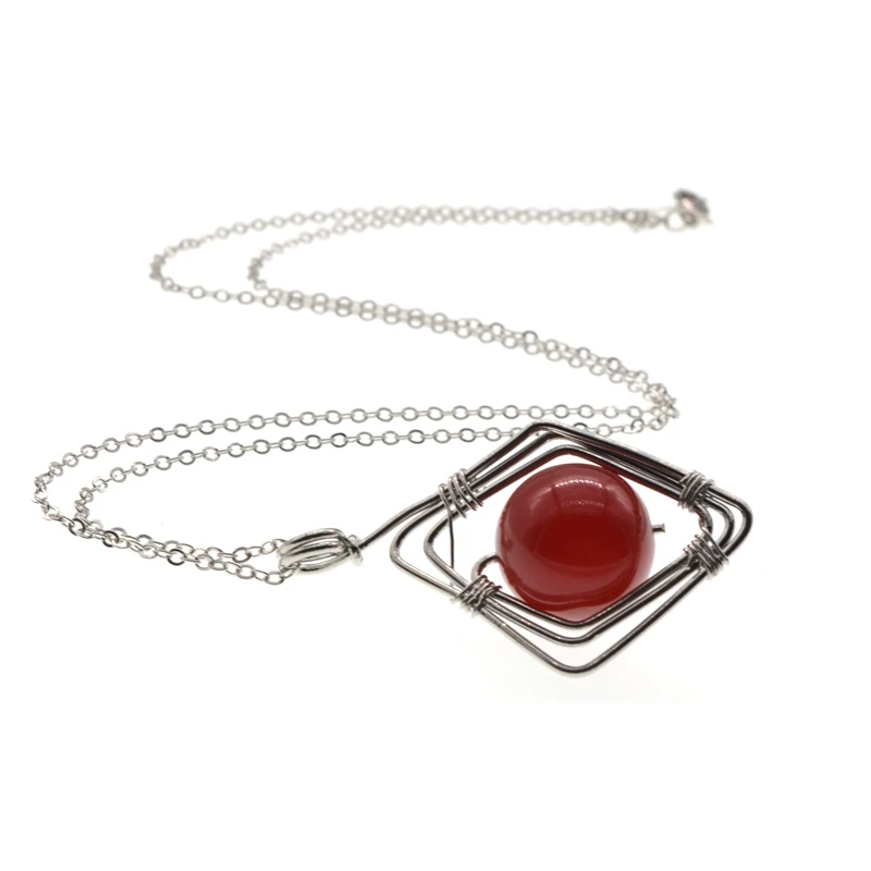 Трендовое ожерелье Нерегулярные ожерелья с подвеской из натурального камня