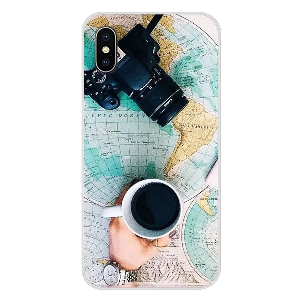 World Map Travel Just Go Accessories Phone Cases Covers For Xiaomi Redmi 4A S2 Note 3 3S 4 4X 5 Plus 6 7 6A Pro Pocophone F1 | Мобильные