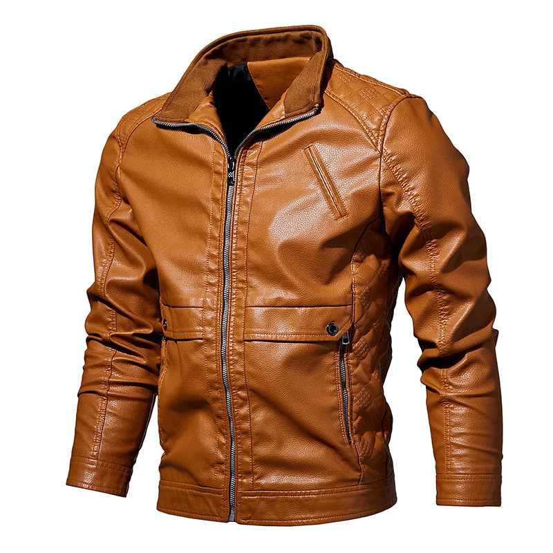 

Men's PU Faux Leather Unfilled Bomber Jacket Fux Vintage Motorcycle Men Bikers Coat Outerwear Plus Size 6XL jaqueta de couro