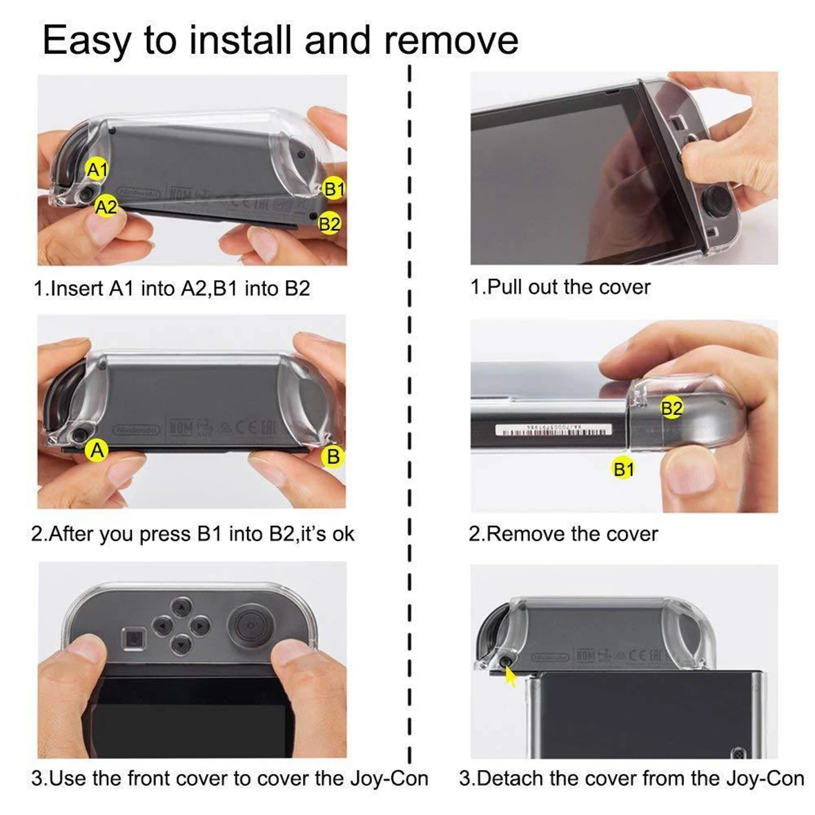 Съемный кристаллический телефон для Nintendo Switch NS NX Чехлы твердая прозрачная задняя