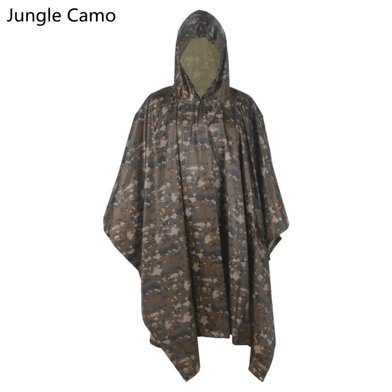 Desert Camo Многофункциональные военные дождевик, куртки, аварийные камуфляжные дождевые пончо для кемпинга, походов, охоты, одежда, приют, дорожные комплекты - Цвет: Desert Camo
