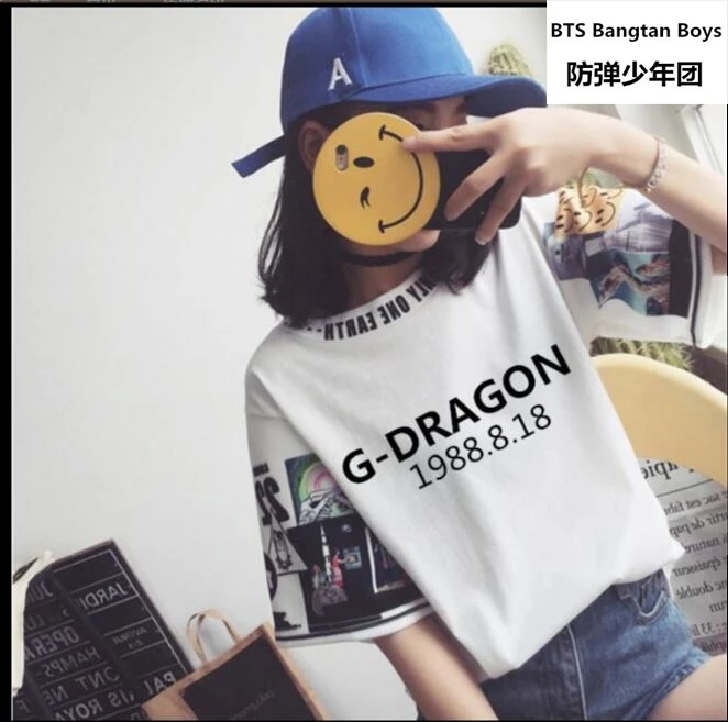 Новинка 2017 kpop BIGBANG G DRAGON короткий рукав эксклюзивный персональный день рождения