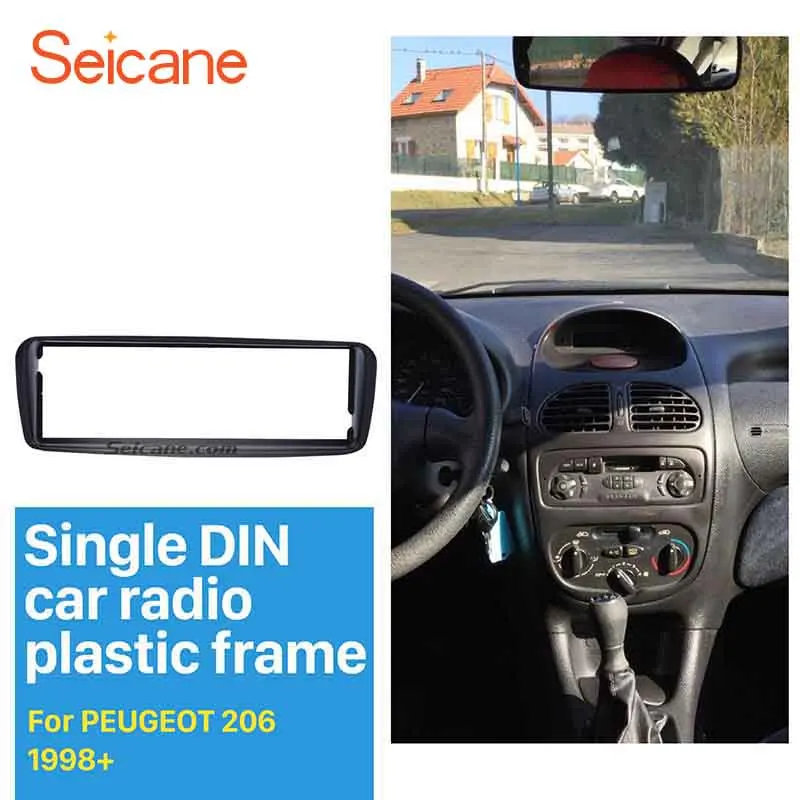 Seicane дешевый автомобильный радиоприемник 1 Din установка рамка для 1988 + PEUGEOT 206