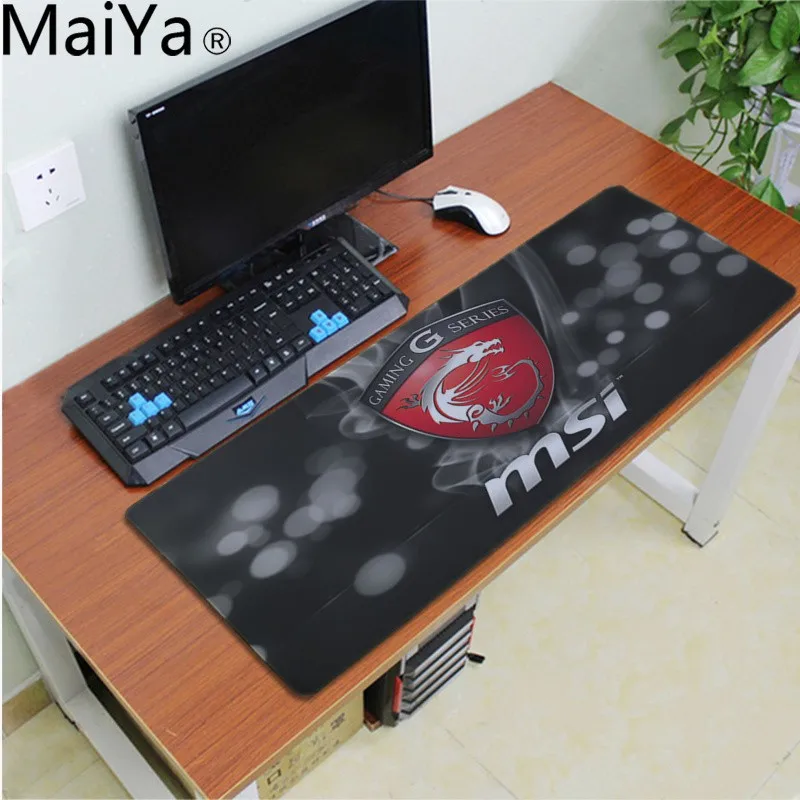 MaiYa простой дизайн Msi Dragon Логотип Индивидуальные коврики для мыши компьютер Аниме Коврик для мыши и ноутбука резиновая мышь прочный Настольный коврик для мыши