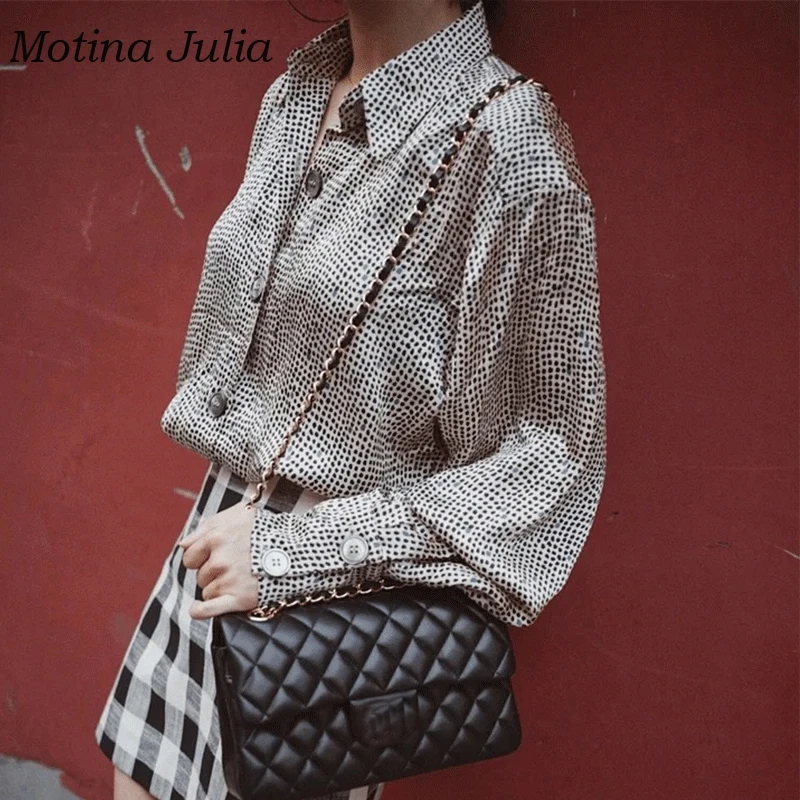Motina Julia Chic в горошек блузки для малышек женщин с длинным рукавом Кнопка подпушка