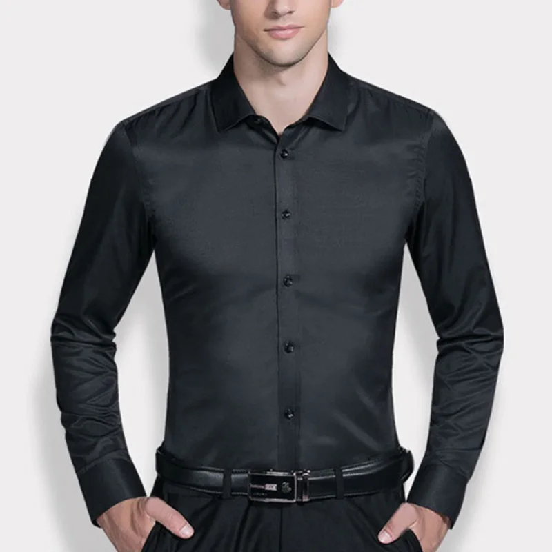 Рубашка мужская с длинным рукавом 2017 хлопок размеры до 5XL|formal dress shirt|dress shirts for menmens