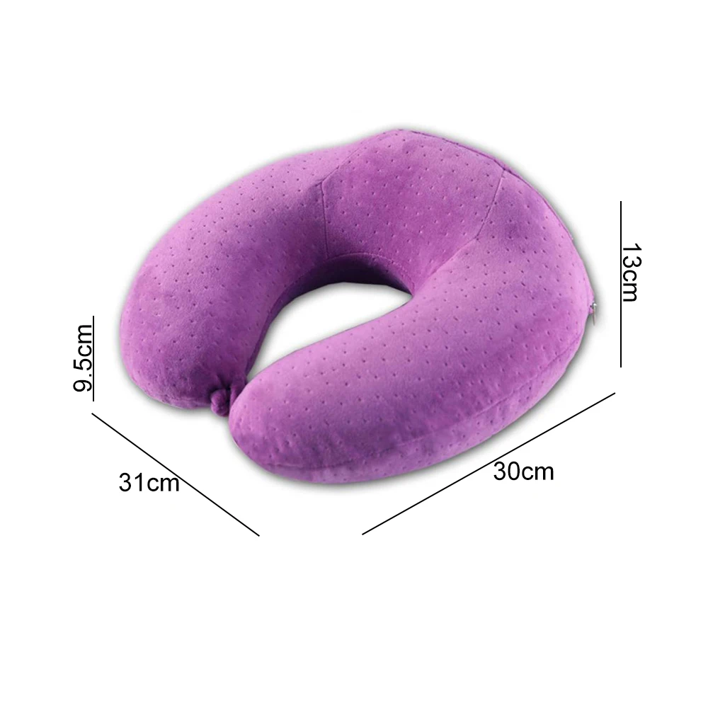 E-purple Ортопедическая подушка для сна из пены с эффектом памяти u-образная подушка для путешествий надувная подушка для шеи аксессуары для путешествий подушки для самолета - Цвет: E-purple
