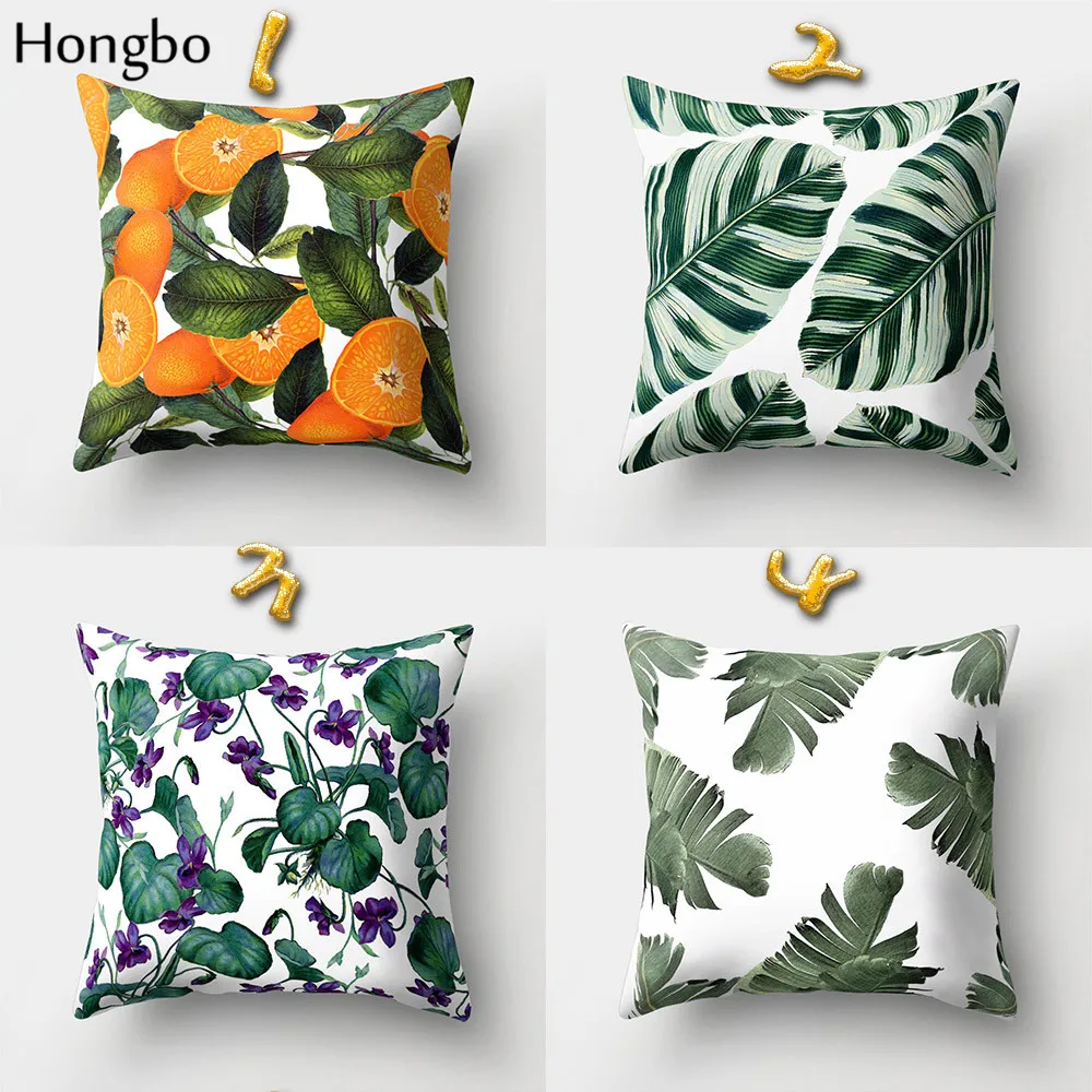 Hongbo 1 шт. Тропический Лес Дождь зеленые листья Подушка Чехол Наволочка для