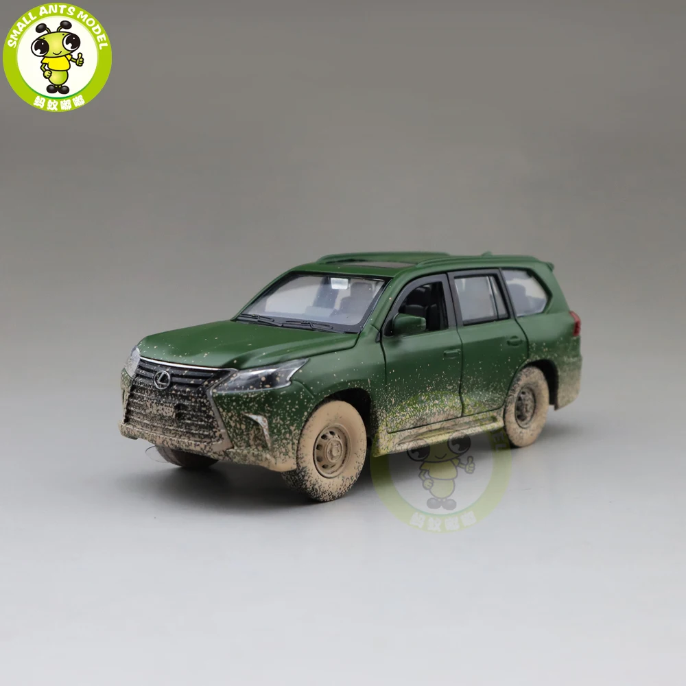 1/32 JACKIEKIM LX570 SUV литая под давлением Модель автомобиля игрушки для детей звуковое освещение вытяжной автомобиль подарок для мальчиков и девочек - Цвет: Green(no box)