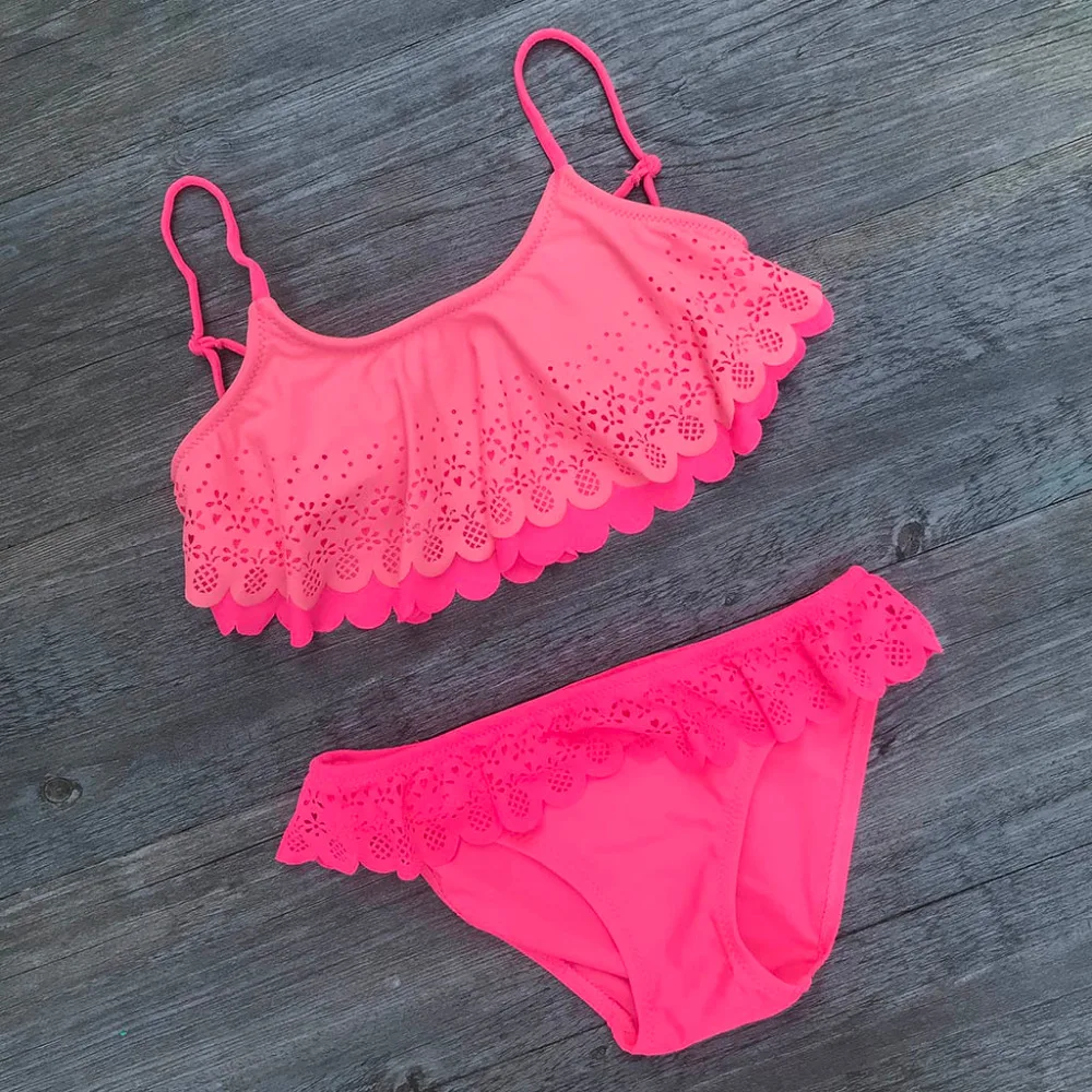 Infant Kids Girls Ruffles Hollow Summer Swimwear Swimsuit Bikini Set body swimsuit for girls children Outfits JAN18 |