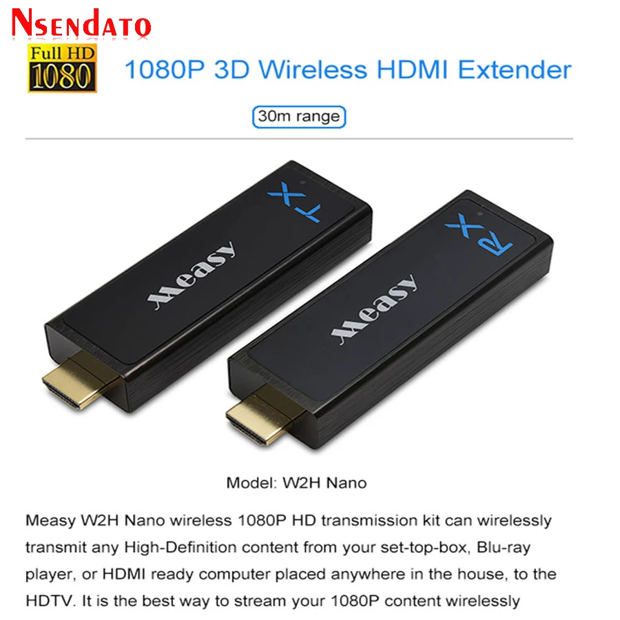 W2H NANO 1080P 30 м 100FT Беспроводная передача wifi HDMI удлинитель передатчик HD Отправитель Комплект передачи для PS4 DVD проектор