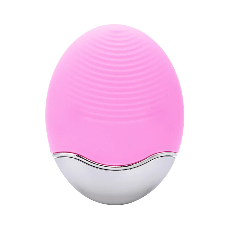 Pink CkeyiN электрическая ультразвуковая вибрационная щетка для очищения лица удаление черных точек очищающее средство для пор бамбуково-углеродный силиконовый массажер для лица - Цвет: Pink