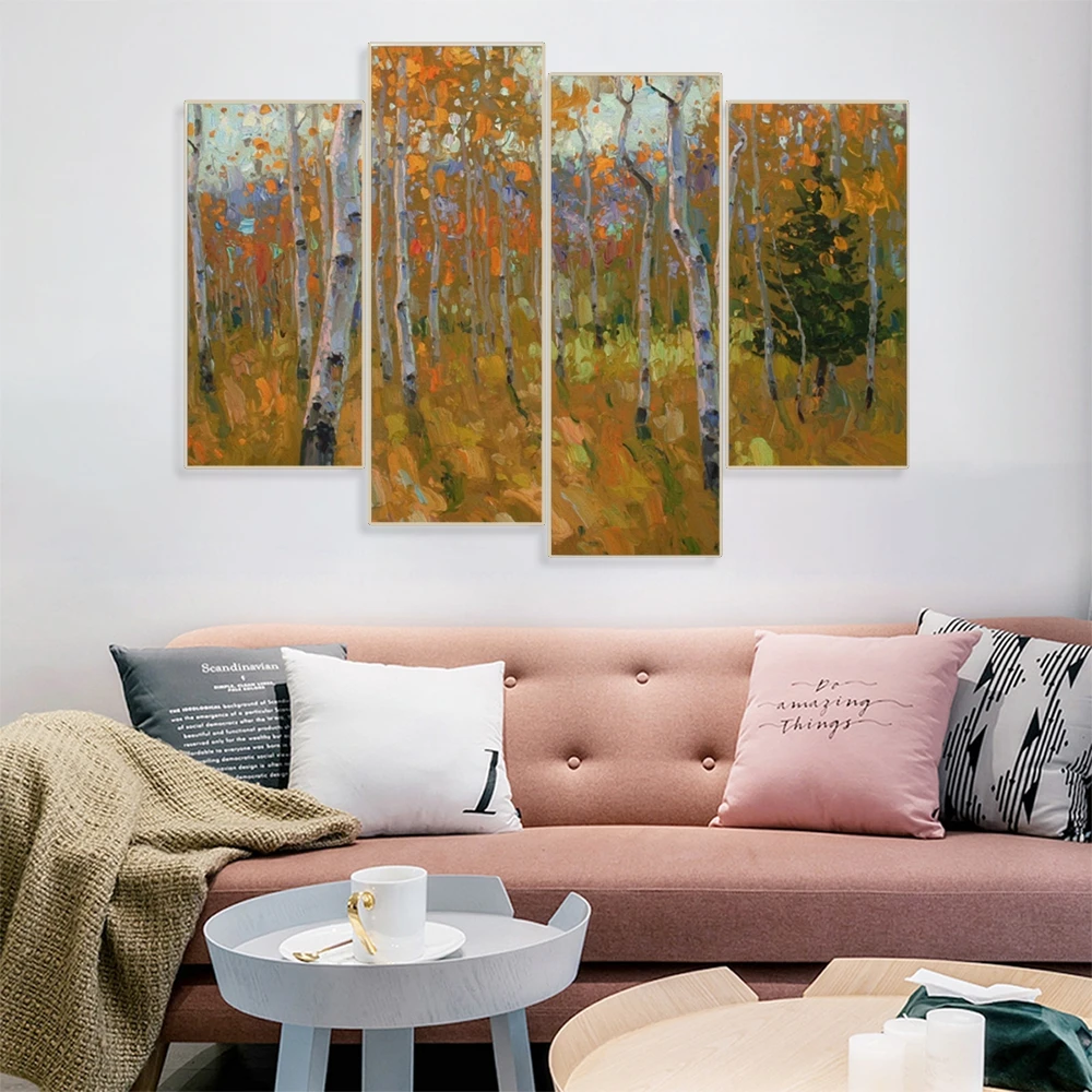 Laeacco 4 панели абстрактные граффити холст живопись акварельные настенные