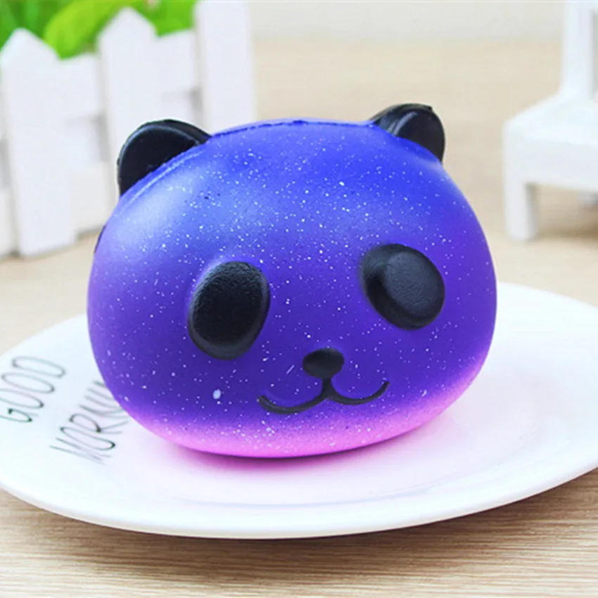 purple panda Милая голубая панда крем ароматизированный мягкий медленно поднимающийся сжимающий ребенок игрушка Squeeze Galaxy 10 см свинья кукла Новинка забавные гаджеты антистресс - Цвет: purple panda