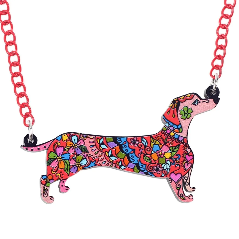 Bonsny Doxie такса собака ожерелье акриловый кулон милые животные модные ювелирные