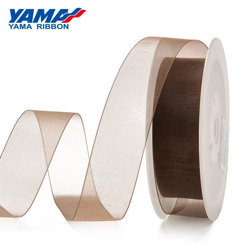 

YAMA Solid Sheer Organza Silk Ribbon 6mm Green Yellow Brown for Gifts Package Wedding Decoration 400yards/lot 1/4" inch Ribbons