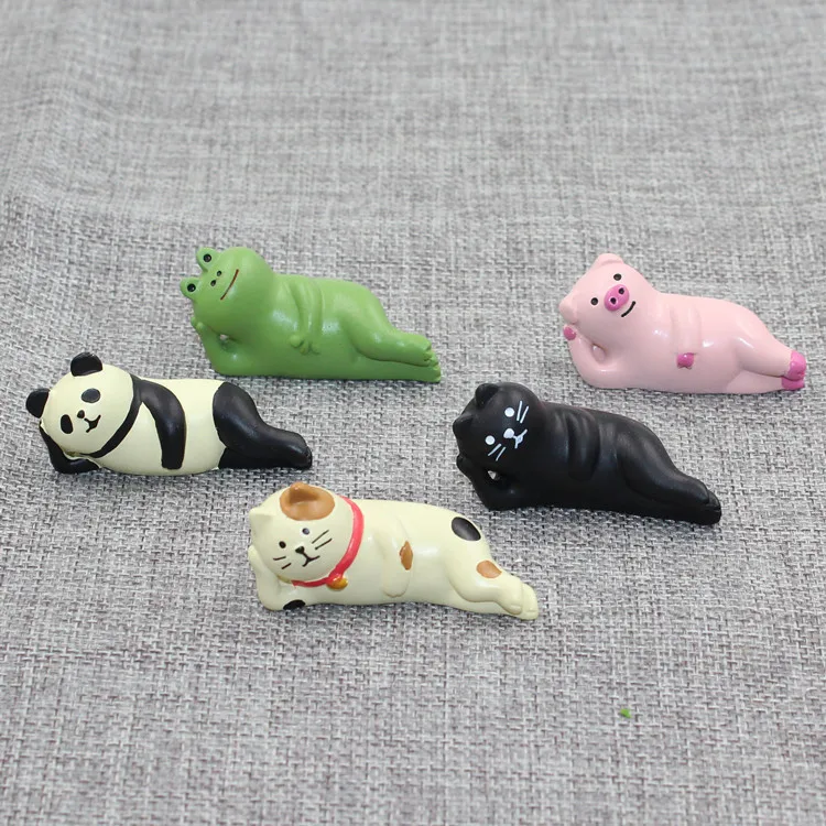 Миниатюрная фигурка в виде спящего кота свиньи панды лягушки|figurine panda|figurine