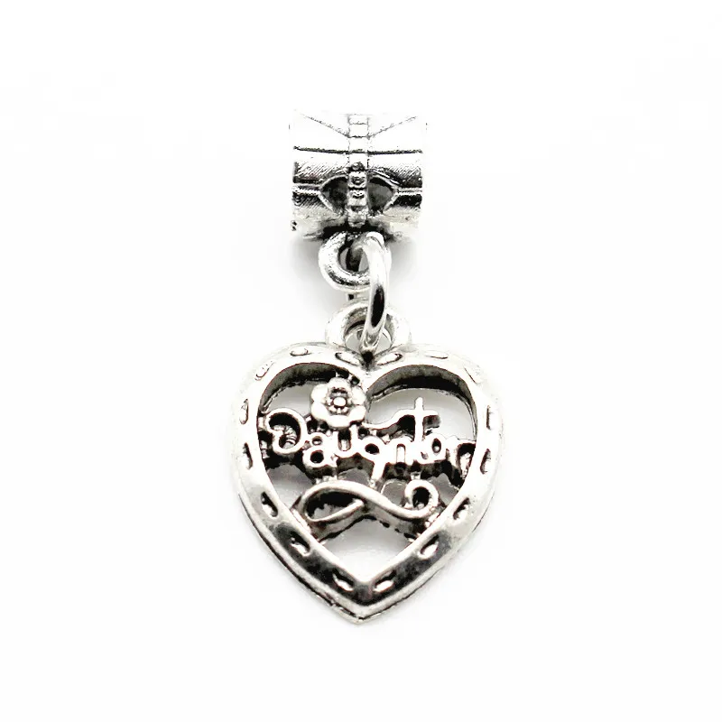 Новое поступление 12 шт./лот серебряный сплав сердце дедушка Подвески ожерелье с