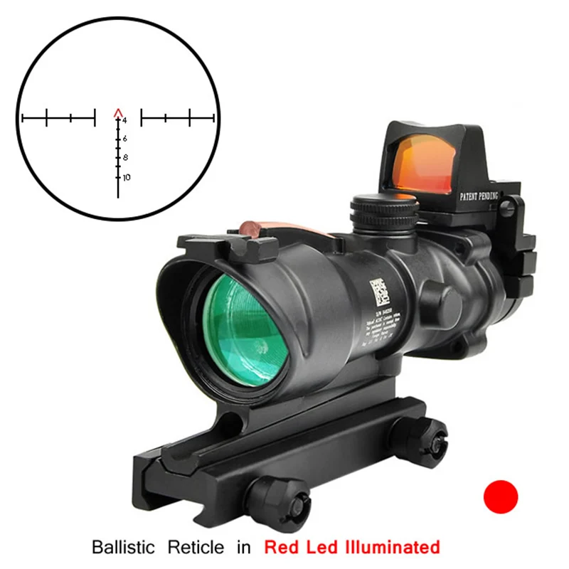 5 Trijicon ACOG 4X32 оптика из настоящего Волокна Красная точка с подсветкой шеврон стекло травленая сетка тактический оптический прицел охотничий оптический прицел - Цвет: 5