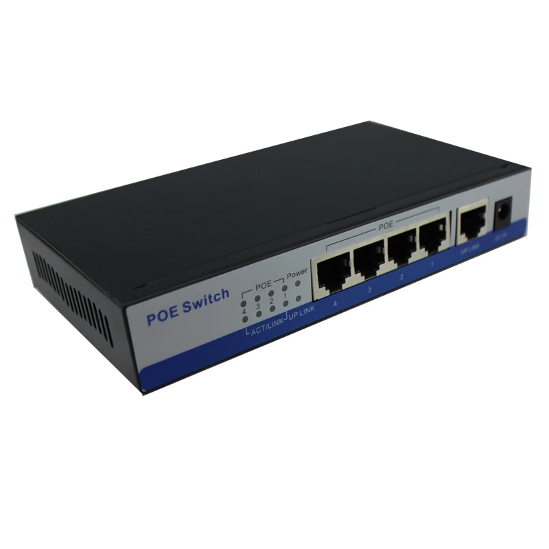 ANDDEAR 10/100 Мбит/с rj45 переключатель poe 802.3af 4 poort voeding 15 5 w voor ip камера nvr telefoon wifi точка