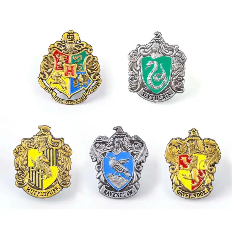 5 шт. знак школы Хогвартс булавки брошь Гриффиндор модная Ravenclaw Слизерин значок с