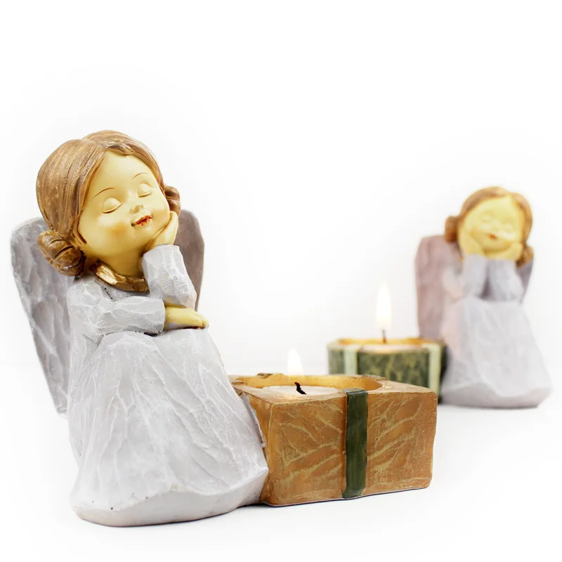 Пара полимерный ангел подсвечник статуэтка католическая христианская для
