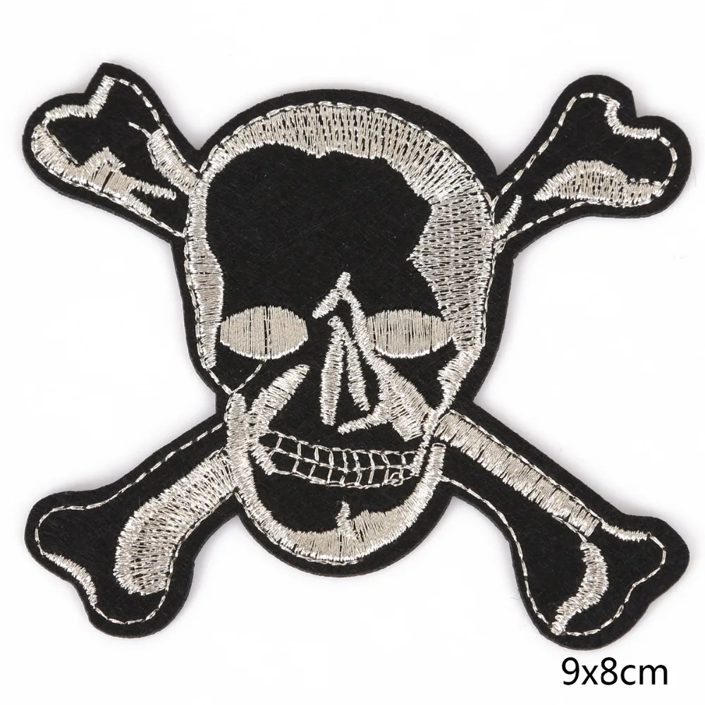 5 шт Череп Панк наклейки на одежду вышитые Ткань для Аппликации Значки мотив DIY
