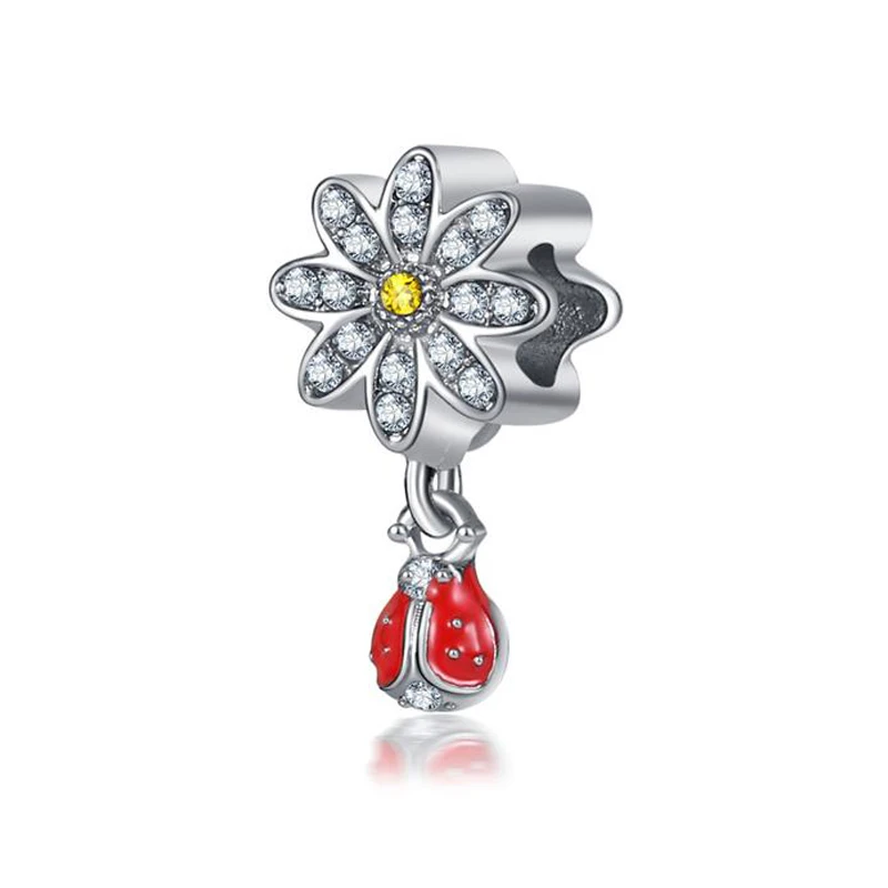 Женские браслеты и из сплава с Красной глазурью цветком яблока розовым бусинами