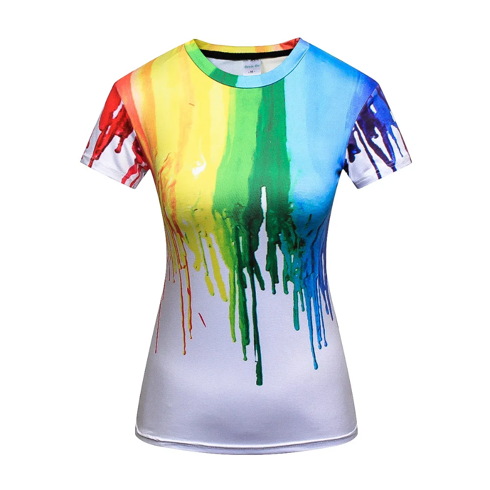 Женская модная футболка с короткими рукавами 3D трехмерным принтом Вечерние елки