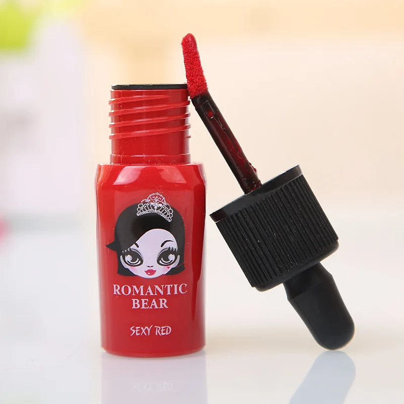 Мерцающий Блеск для губ макияж романтический медведь жидкость Мерцающая