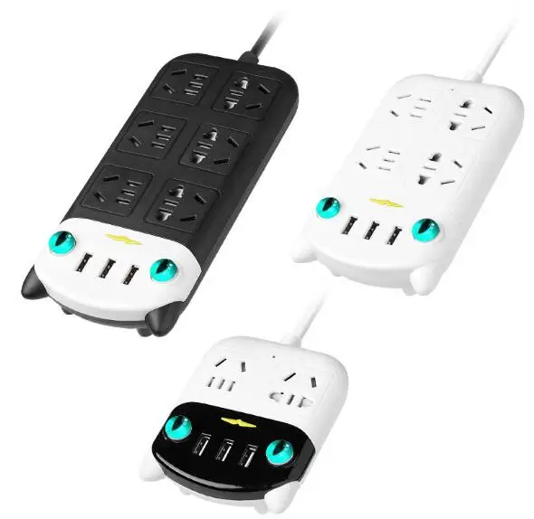 Мультяшная кошка Электророзетка с usb-разъемом многоцелевой патч панель полоса Расширительная плата розетка с держателем мобильного телефона