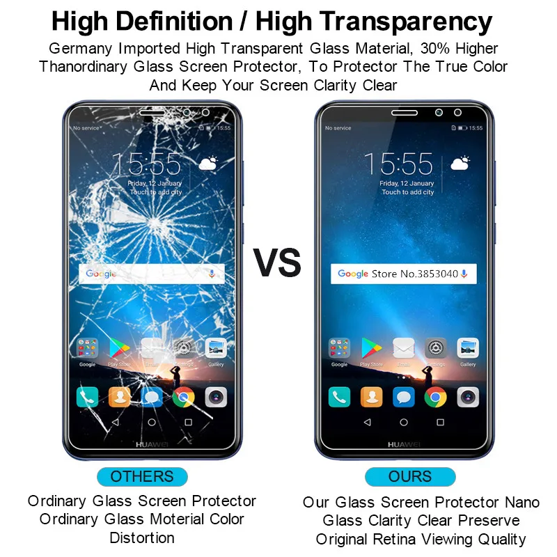 1 шт. протектор экрана стекло для huawei nova 2i закаленное анти защитная пленка