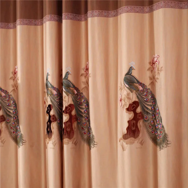 Занавески с вышивкой павлина роскошные занавески в классическом современном